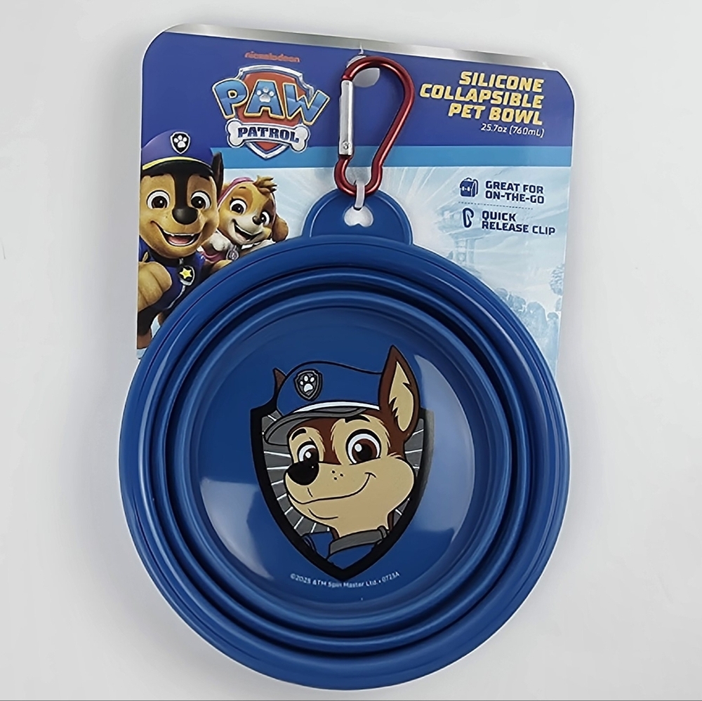 PAW Patrol Silicone Collapsible Pet Bowl - Blue